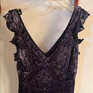 La Belle Velvet Black and Purple Women's Dress